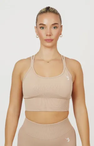 Tactical Form Seamless Strappy Sports Bra - Dusty Pink