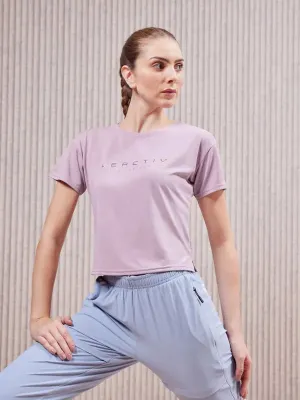 Women Printed Boxy Fit Crew Neck Crop Top with VENTMESH Chill Vibe Comfortable Design