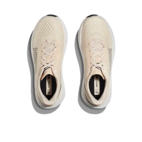 running in unknown tracks shoes Ultra Breathable Knit HOKA Women's Mach 6 (Medium Width) Vanilla