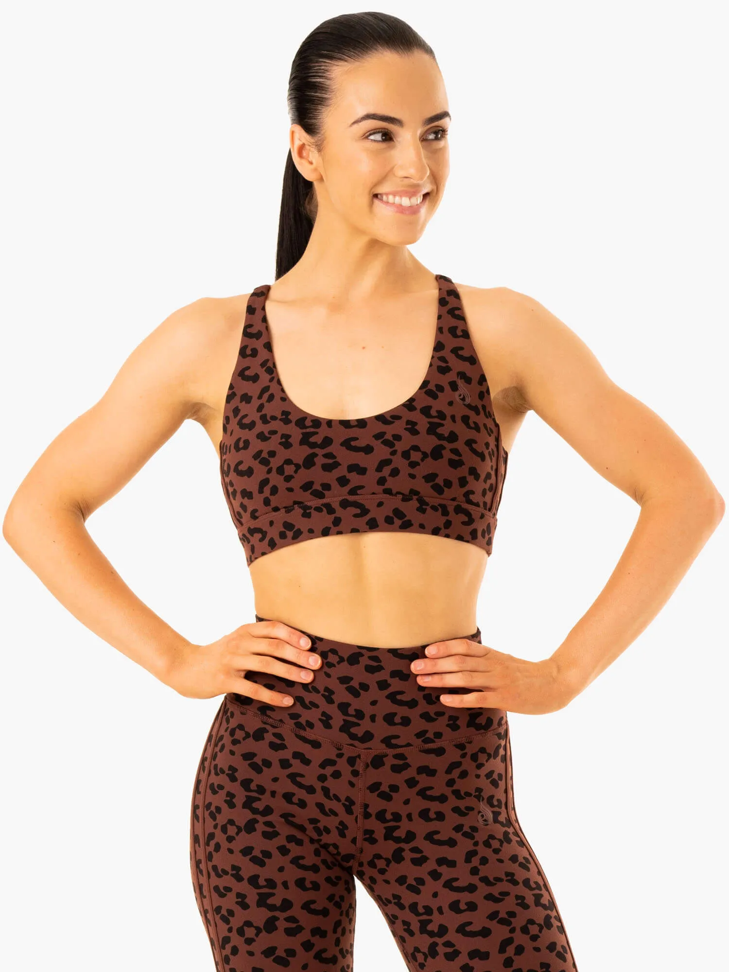 Evolution Sports Bra - Chocolate Leopard Lightweight Fit Spandex