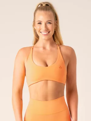 NKD Embody Sports Crop - Orange Sherbet Flexible Band Embroidered edges seams