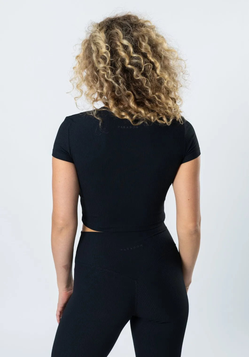 CloudRib Short Sleeve Crop Black Summer Style Breathable Fit