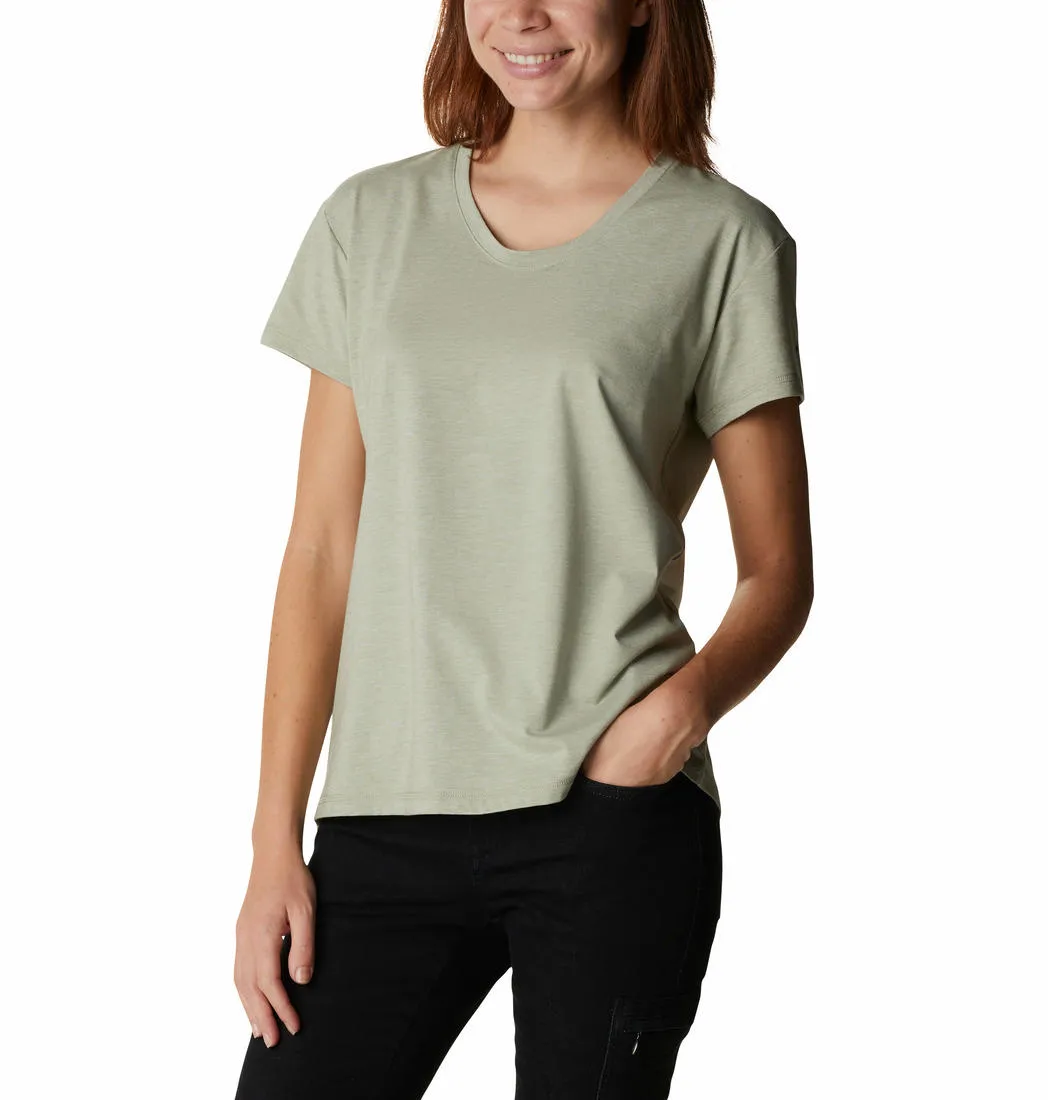 Relaxed Waistband Chill Comfort Columbia Women Green Sun Trek SS Tee (Sun Protection)