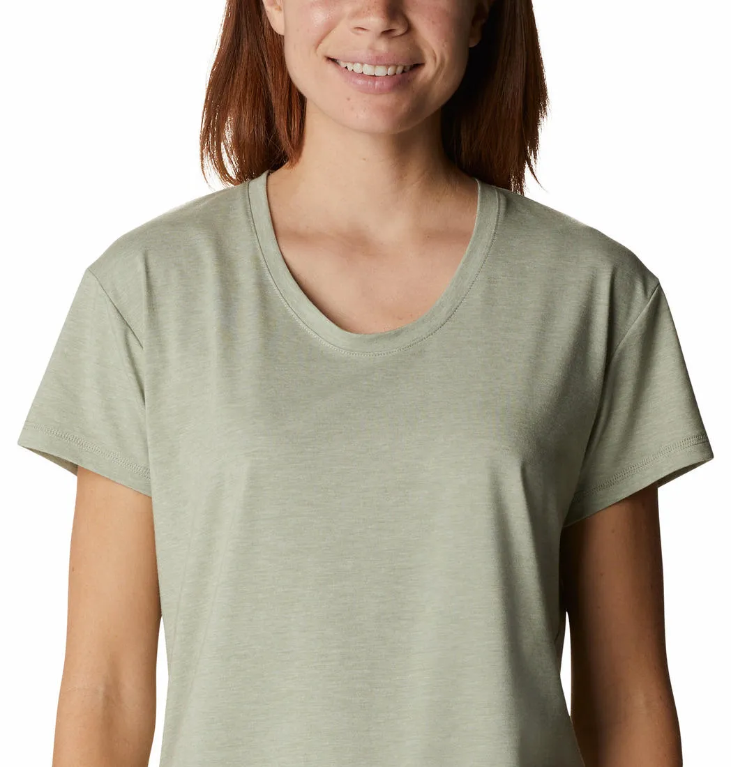 Columbia Women Green Sun Trek SS Tee (Sun Protection) Chill Wear