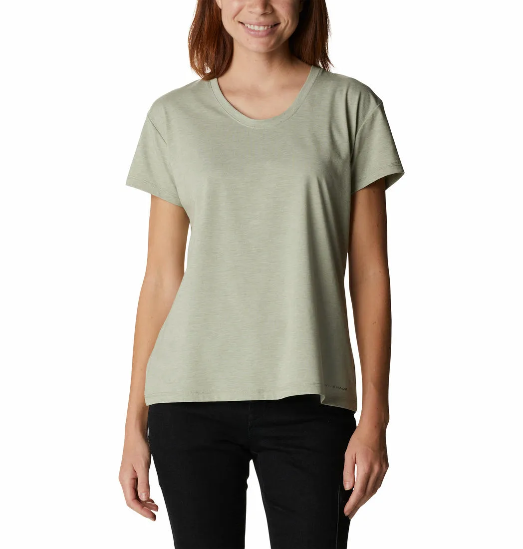 Vintage Wash Columbia Women Green Sun Trek SS Tee (Sun Protection)