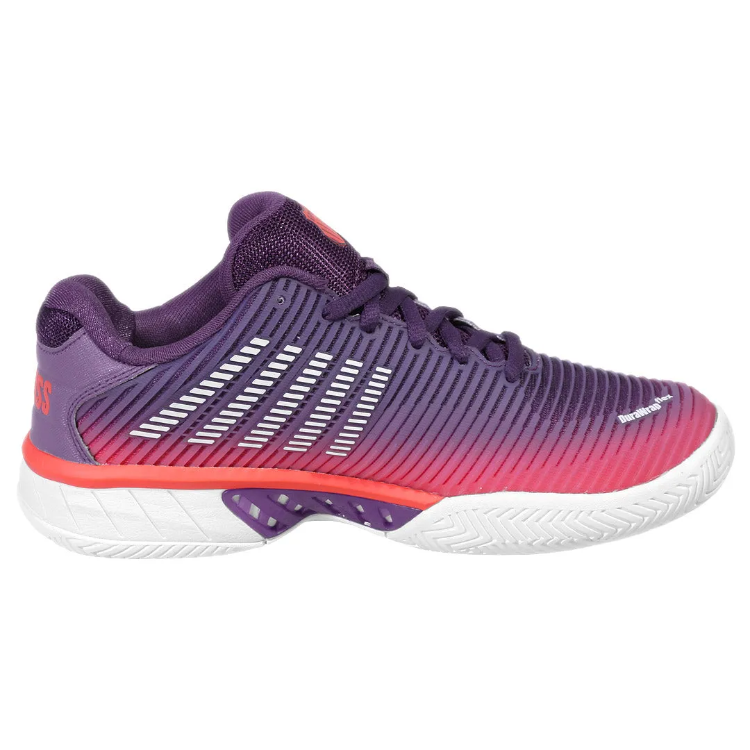 K-Swiss Women's Hypercourt Express 2 - Purple Plumeria/Hot Coral Orthopedic Footbed Heat Resistant Materials