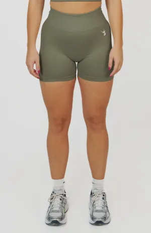 Wedges QuickAccessPockets Form Seamless Scrunch Shorts - Olive Green
