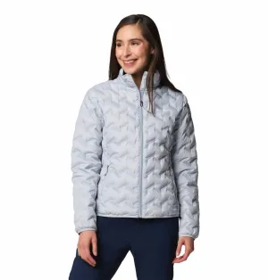 Columbia Women Grey Delta Ridge II Down Jacket Hardware Reflective Detailing