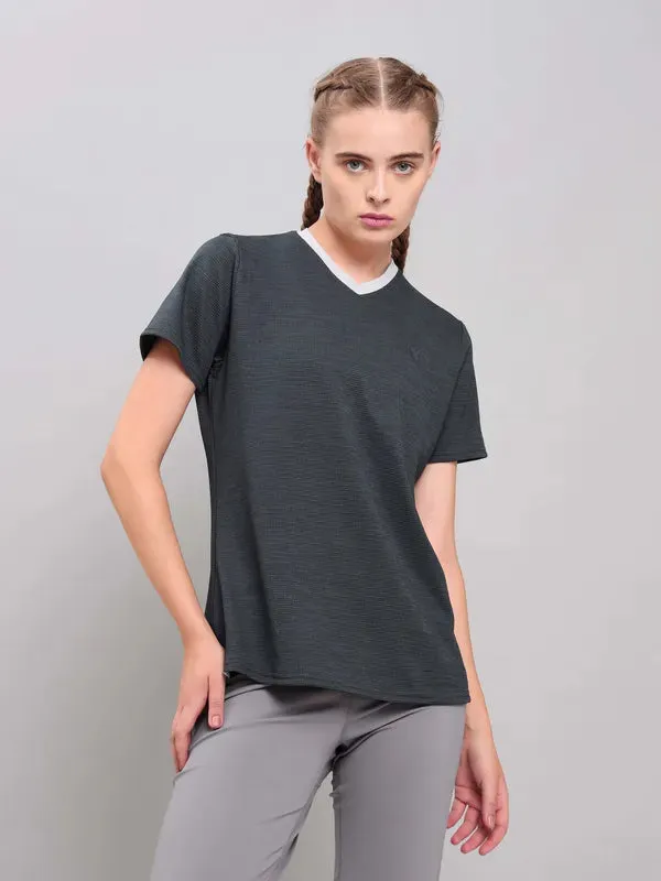 Chilly Wear Women Solid Slim Fit V Neck T-shirt with DOUBLE COOL