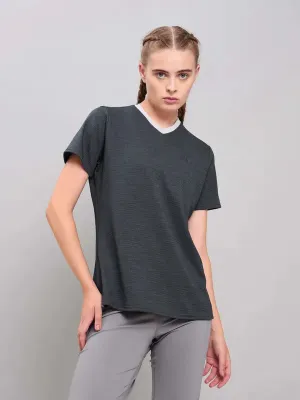 Chilly Wear Women Solid Slim Fit V Neck T-shirt with DOUBLE COOL