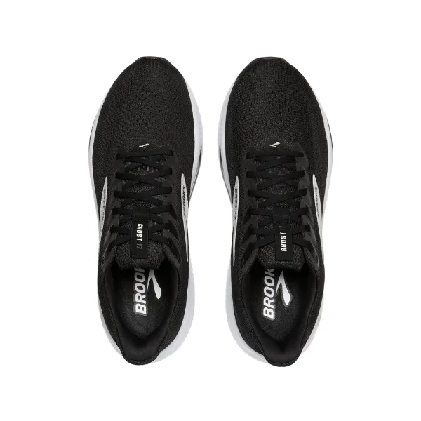 stability increase Zero drop Brooks Women's Ghost 17 Wide Black/White