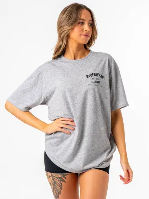 Legacy T-Shirt - Grey Marl Premium Cotton Blend Urban Fashion Look