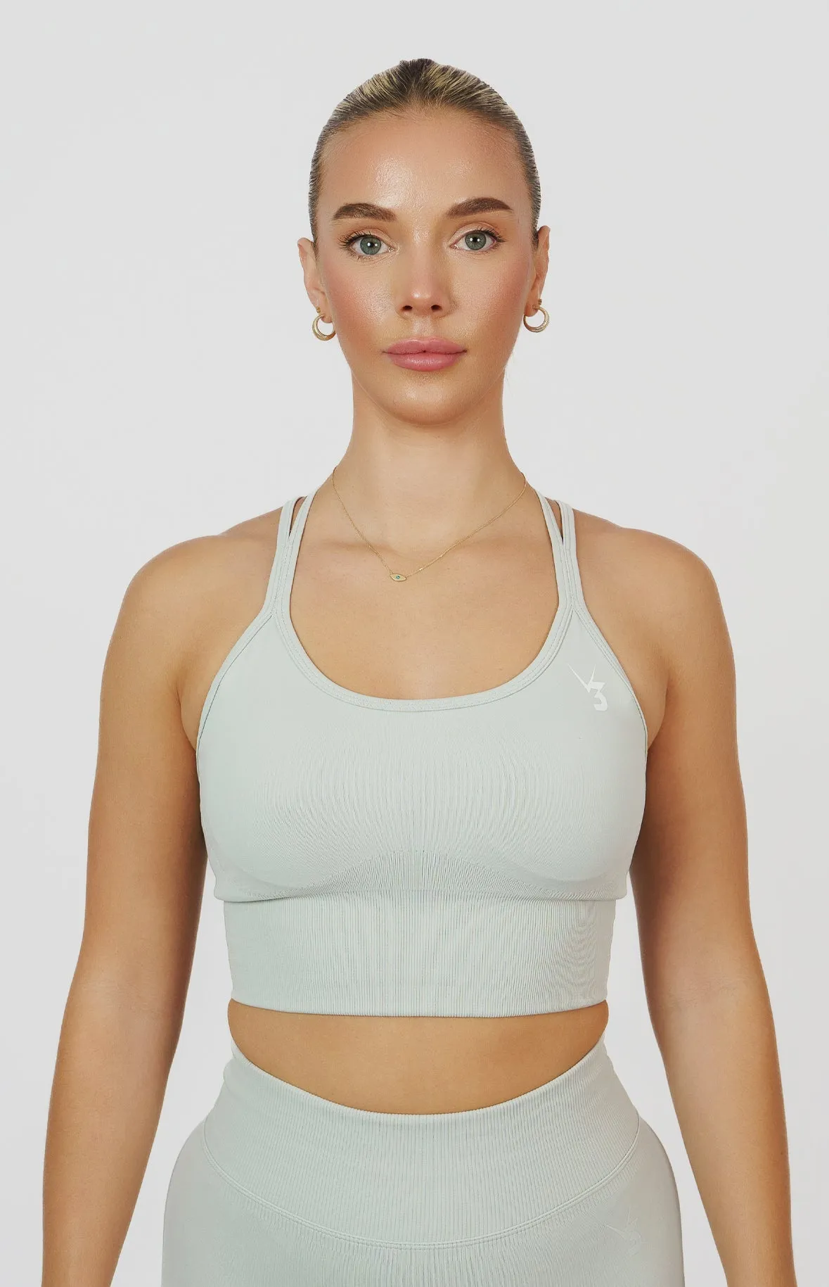 Lightweight Design Form Seamless Strappy Sports Bra - Light Grey