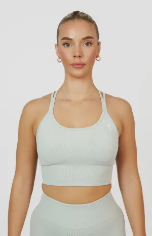 Lightweight Design Form Seamless Strappy Sports Bra - Light Grey