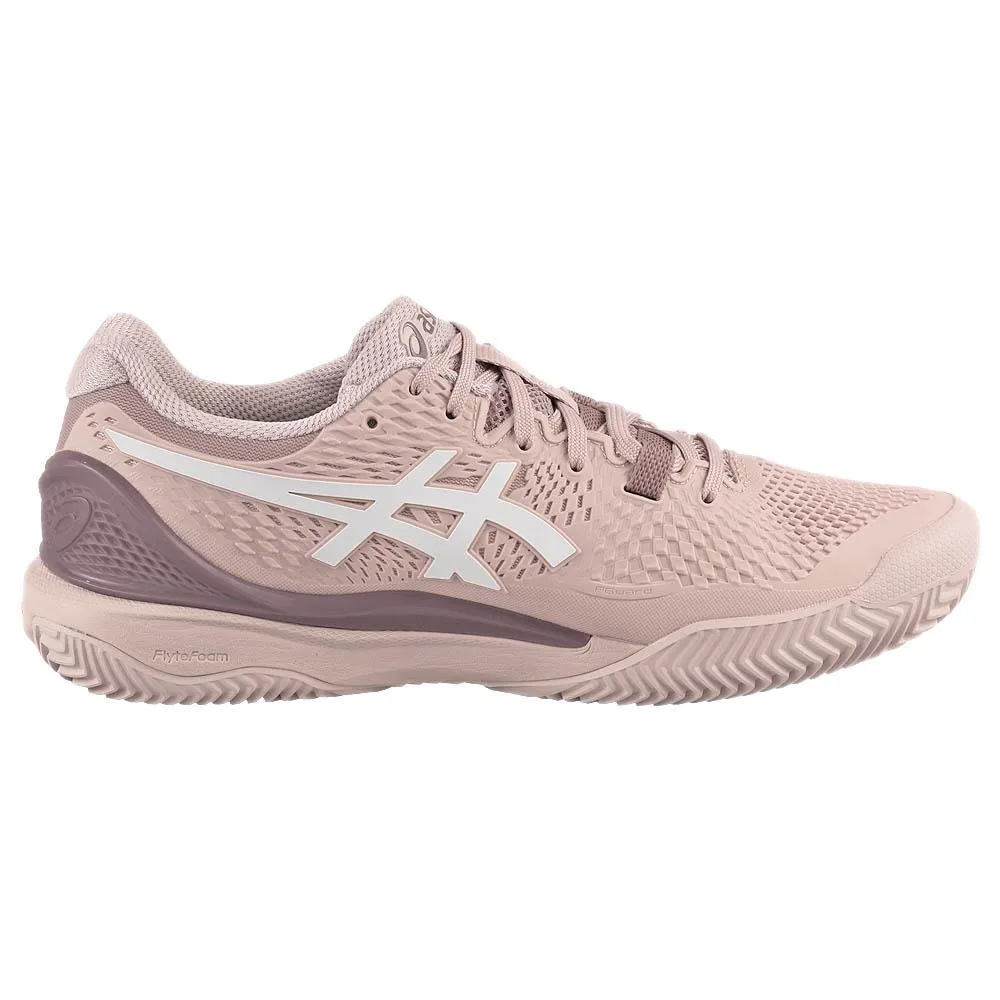 Shock Absorption Midsole Aramid Fiber Strengthening Asics Women's Gel-Resolution 9 - Clay - Watershed Rose/White