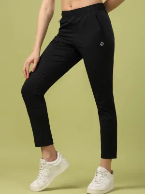 Women Solid Straight Fit Trackpants with 4 Way Crispy Fit for Quick Movements