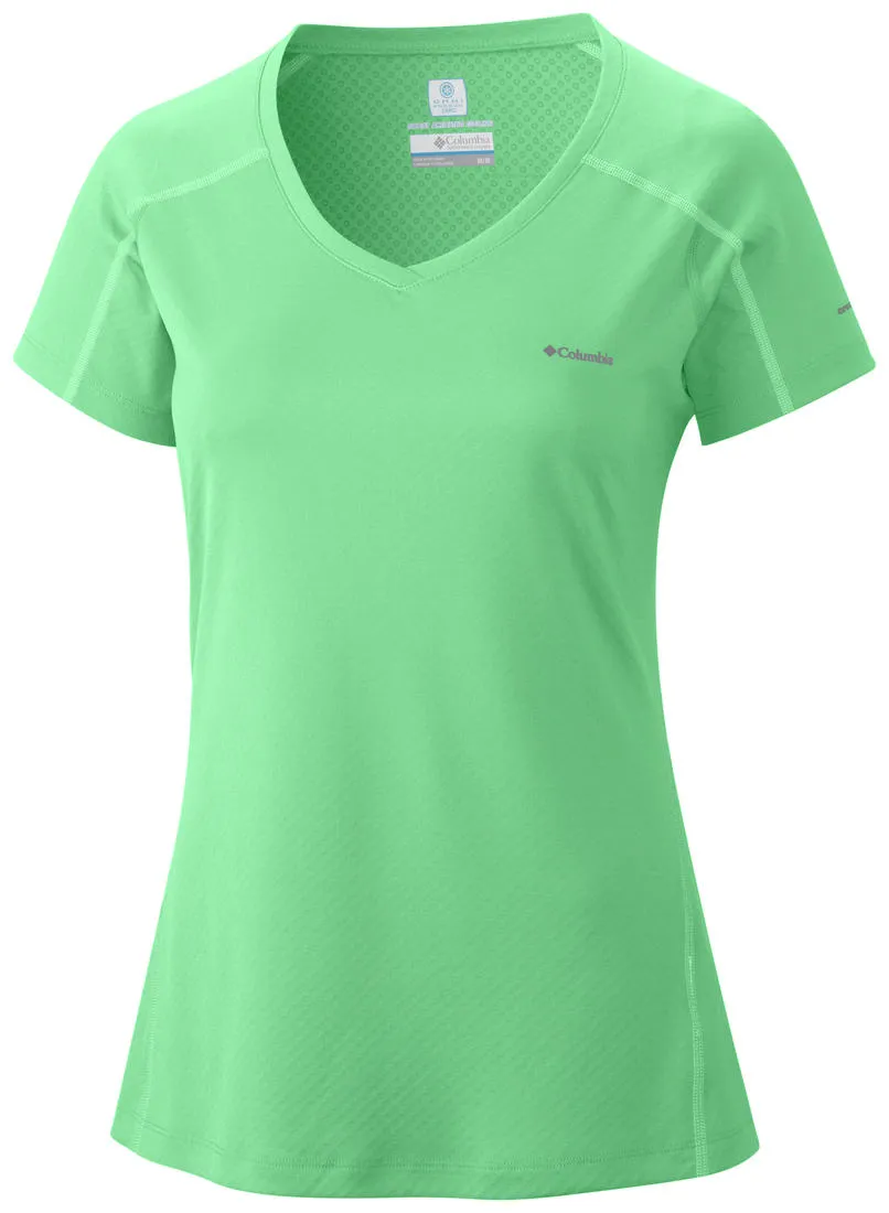 No Shrink Technology Casual Essentials Wear Columbia Women Green Zero Rules Short Sleeve Shirt (Sun Protection)