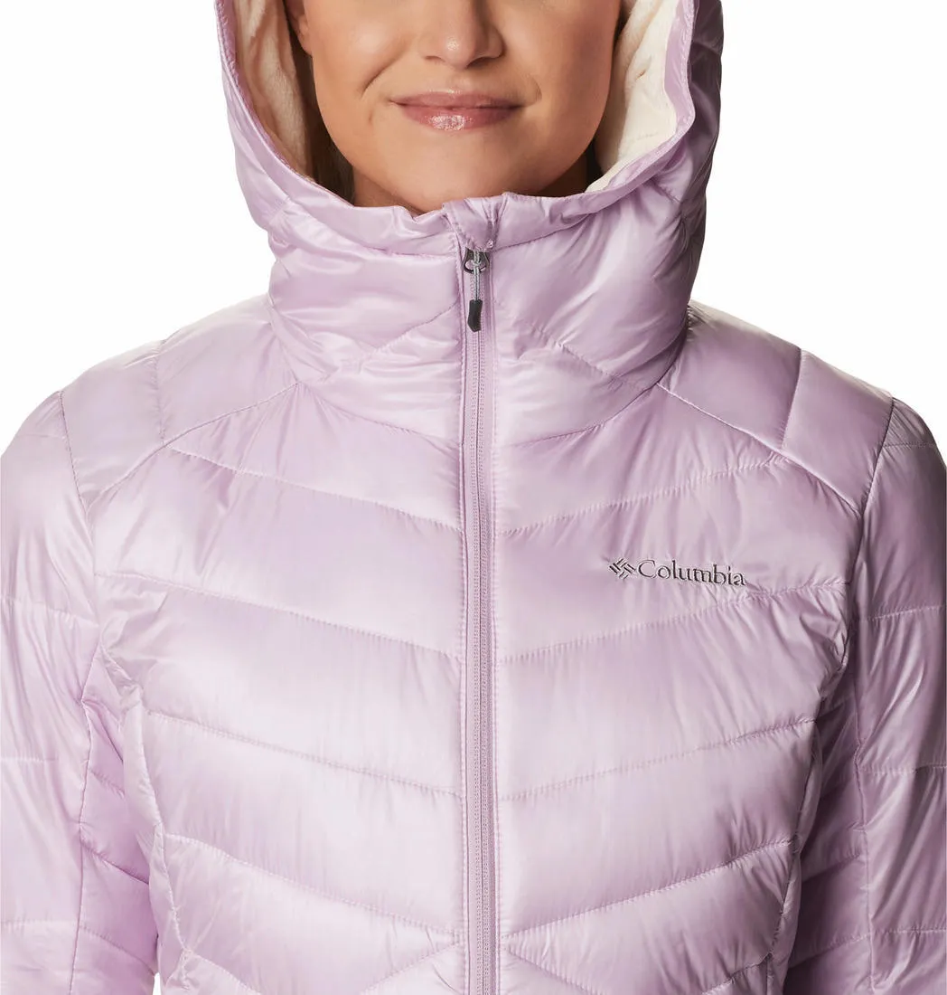 Columbia Women Purple Joy Peak Hooded Jacket Class Taped Neckline Seams