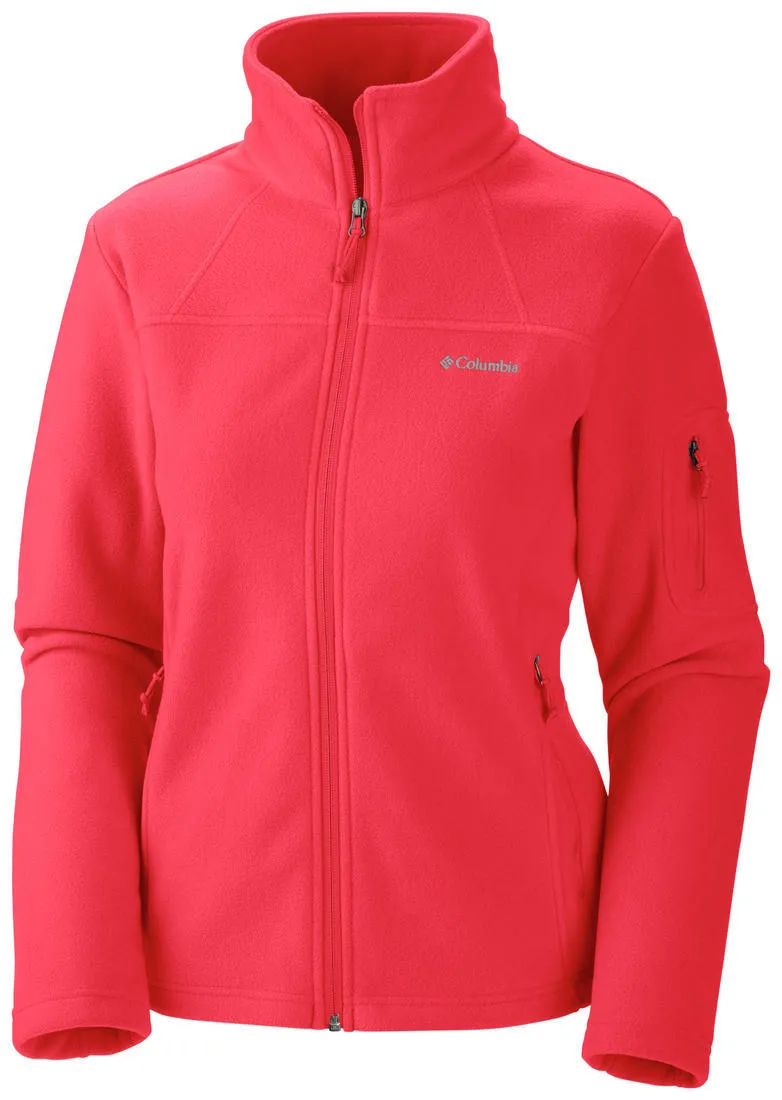 Columbia Women Red Fast Trek II Full Zip Fleece Jacket single layer