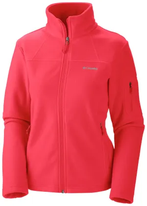Columbia Women Red Fast Trek II Full Zip Fleece Jacket single layer