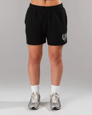Core Sweat Short - Black Animal Print Weekend Comfort