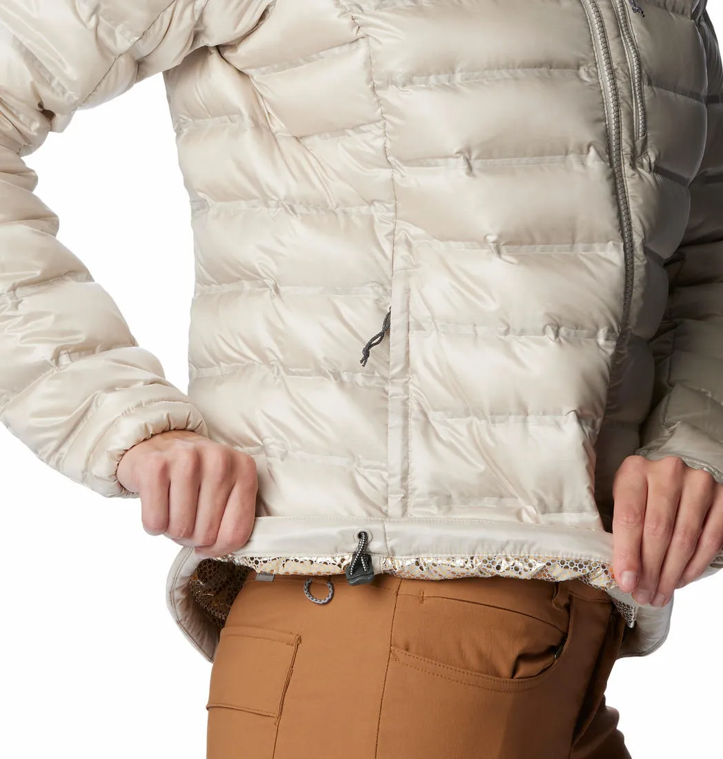 Ventilated Back Panel Columbia Women Brown Pebble Peak Down Hooded Jacket
