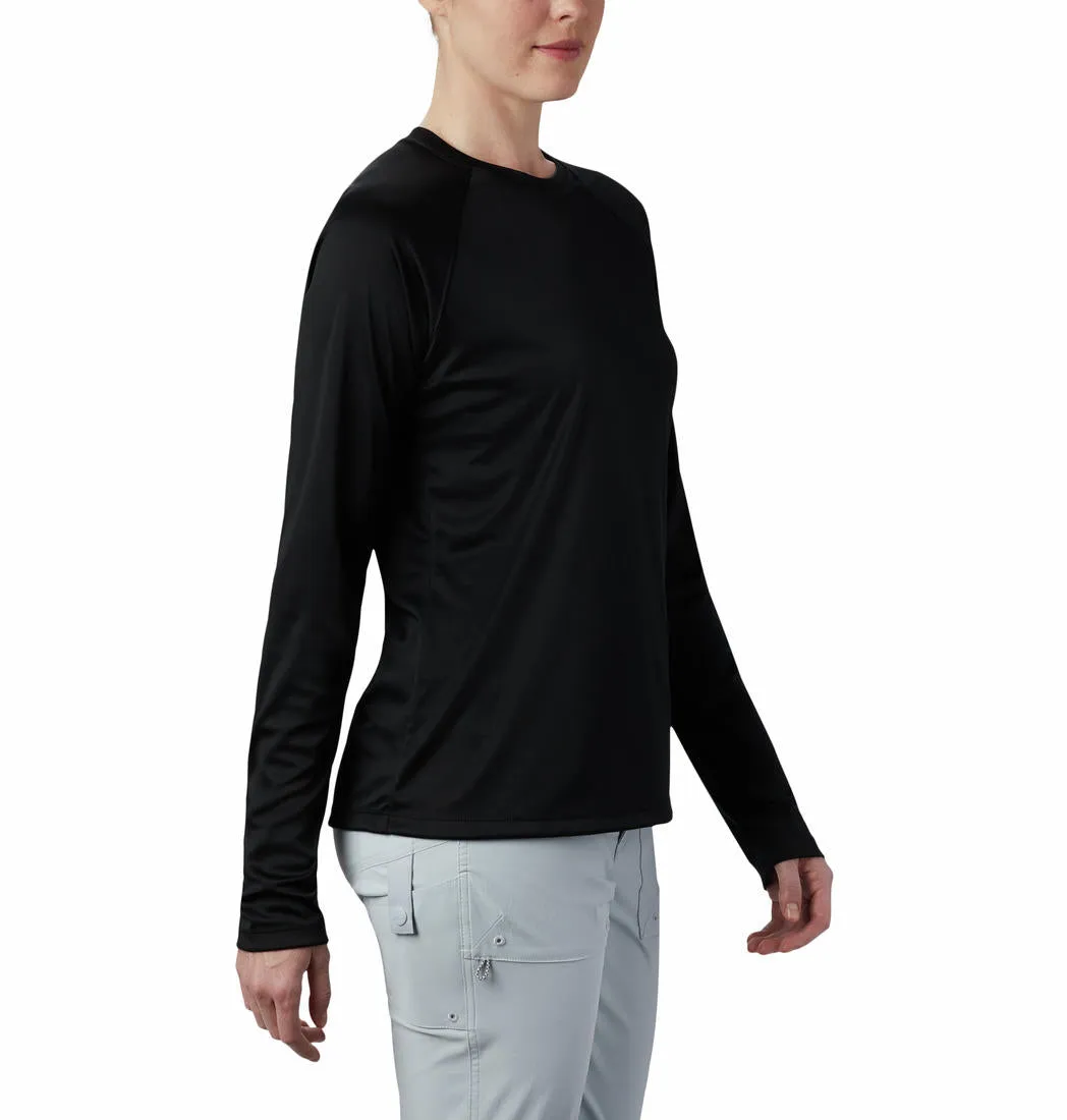 Columbia Women Black Tidal Tee II Long Sleeve (Sun Protection) Chic And Comfortable