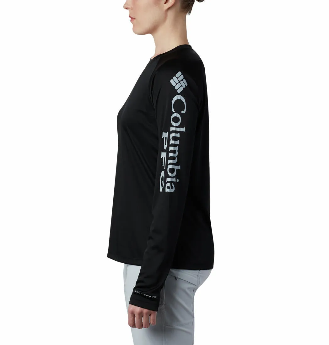 Urban Streetwear Columbia Women Black Tidal Tee II Long Sleeve (Sun Protection)