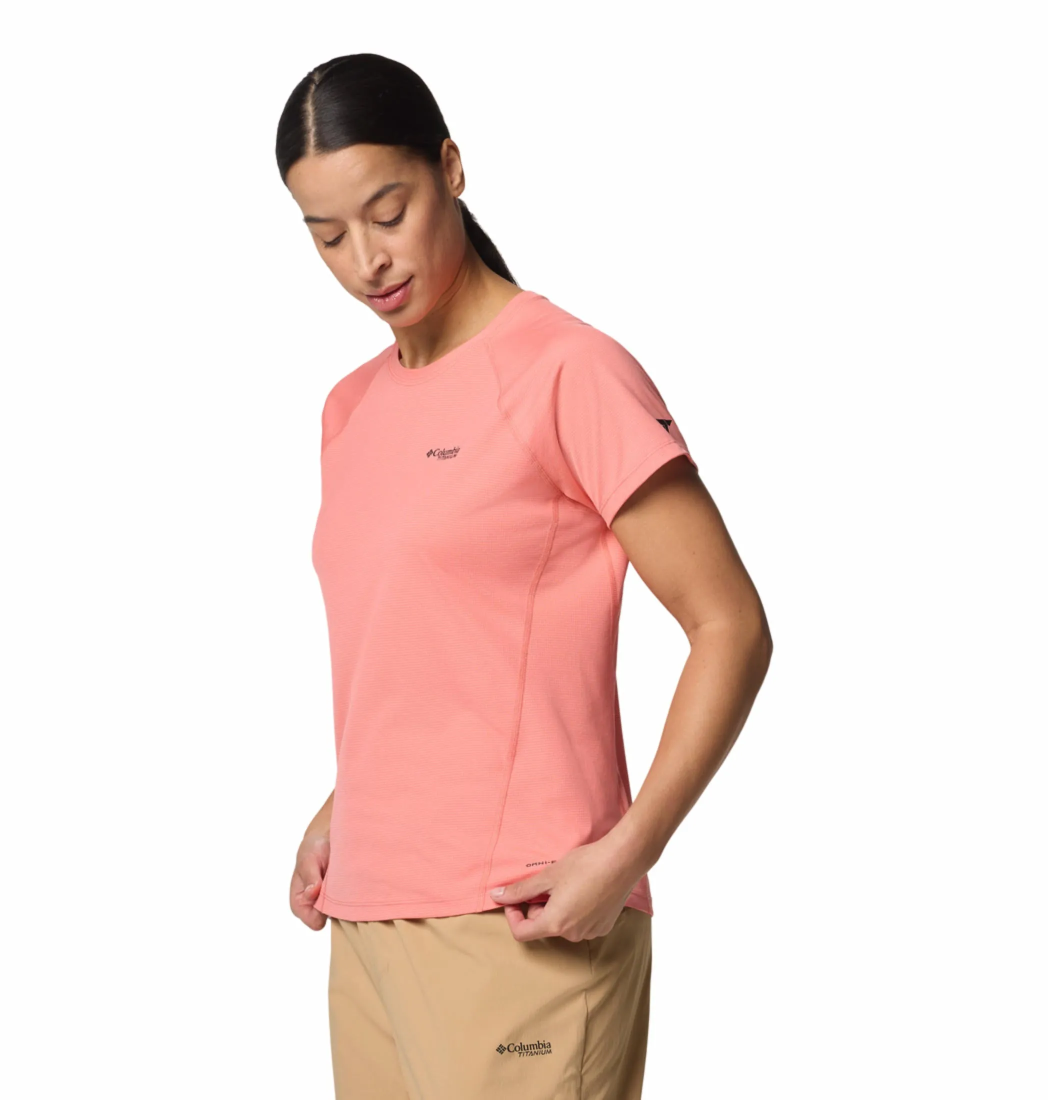 Street Trend Look Simple Comfort Look Columbia Women Pink Cirque River Pro SS Crew
