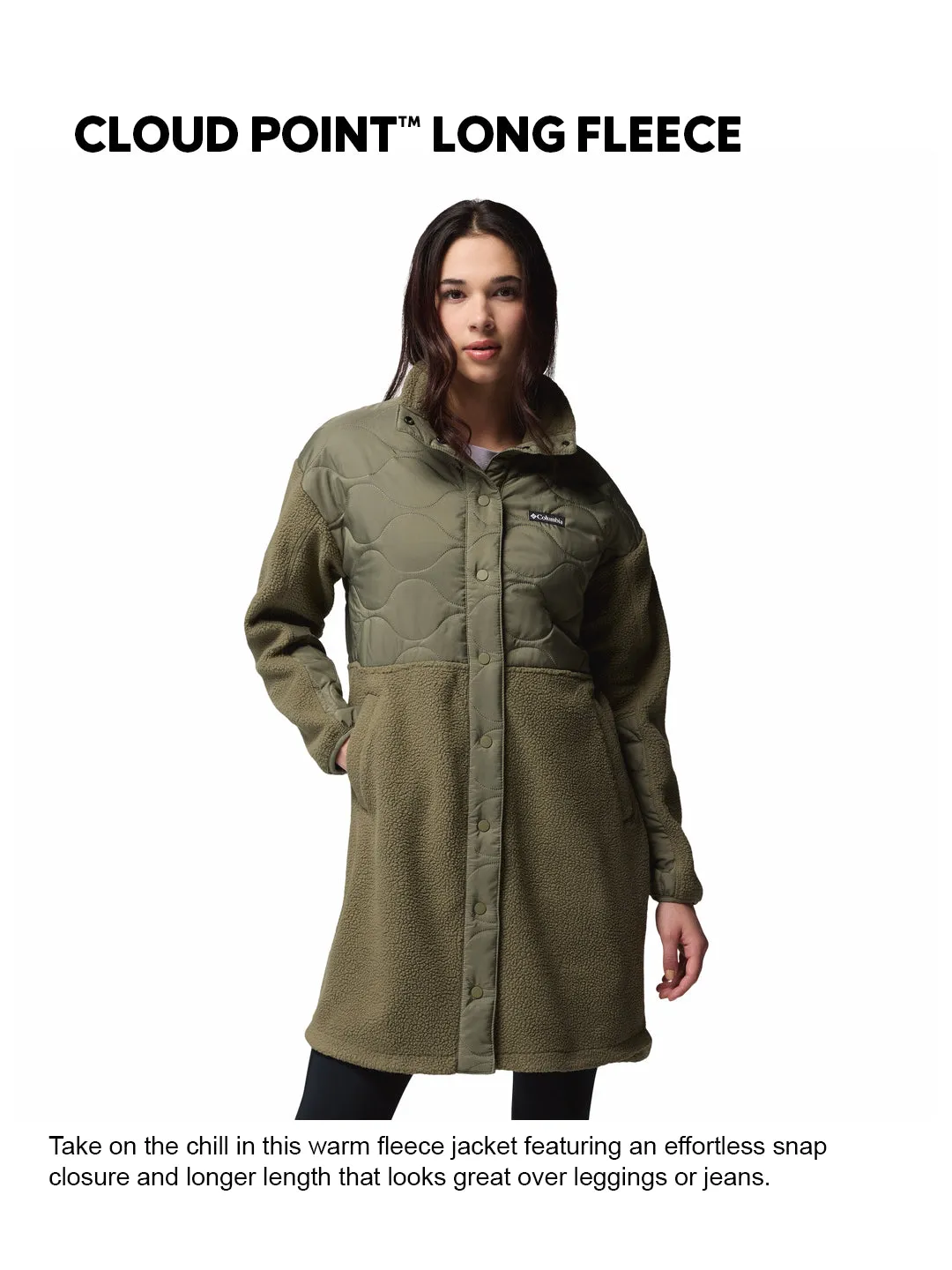 city dwellers All Day Fit Columbia Women Green Cloud Point Fleece Jacket