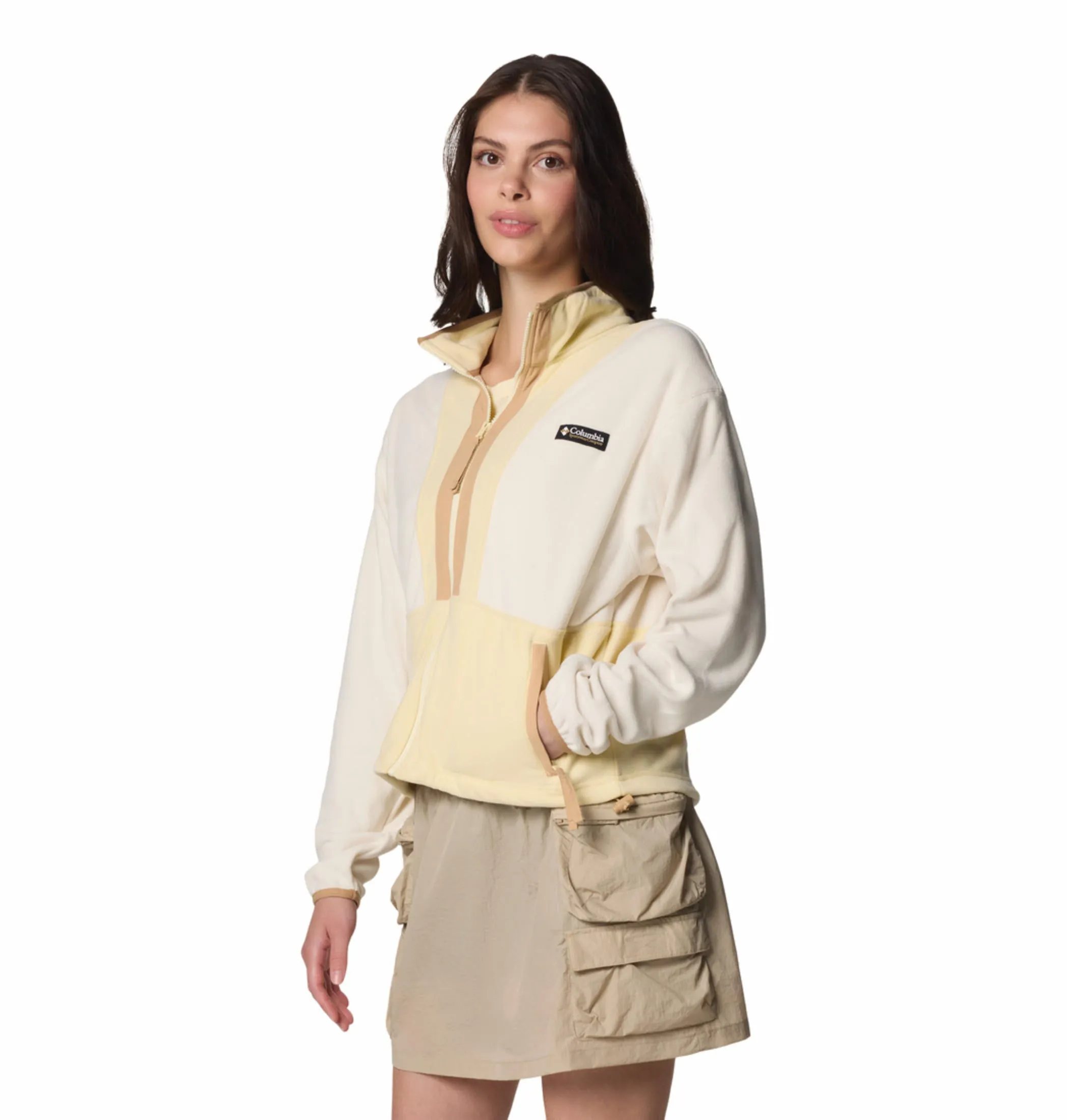 Columbia Women White Backbowl II Full Zip Fleece performance day