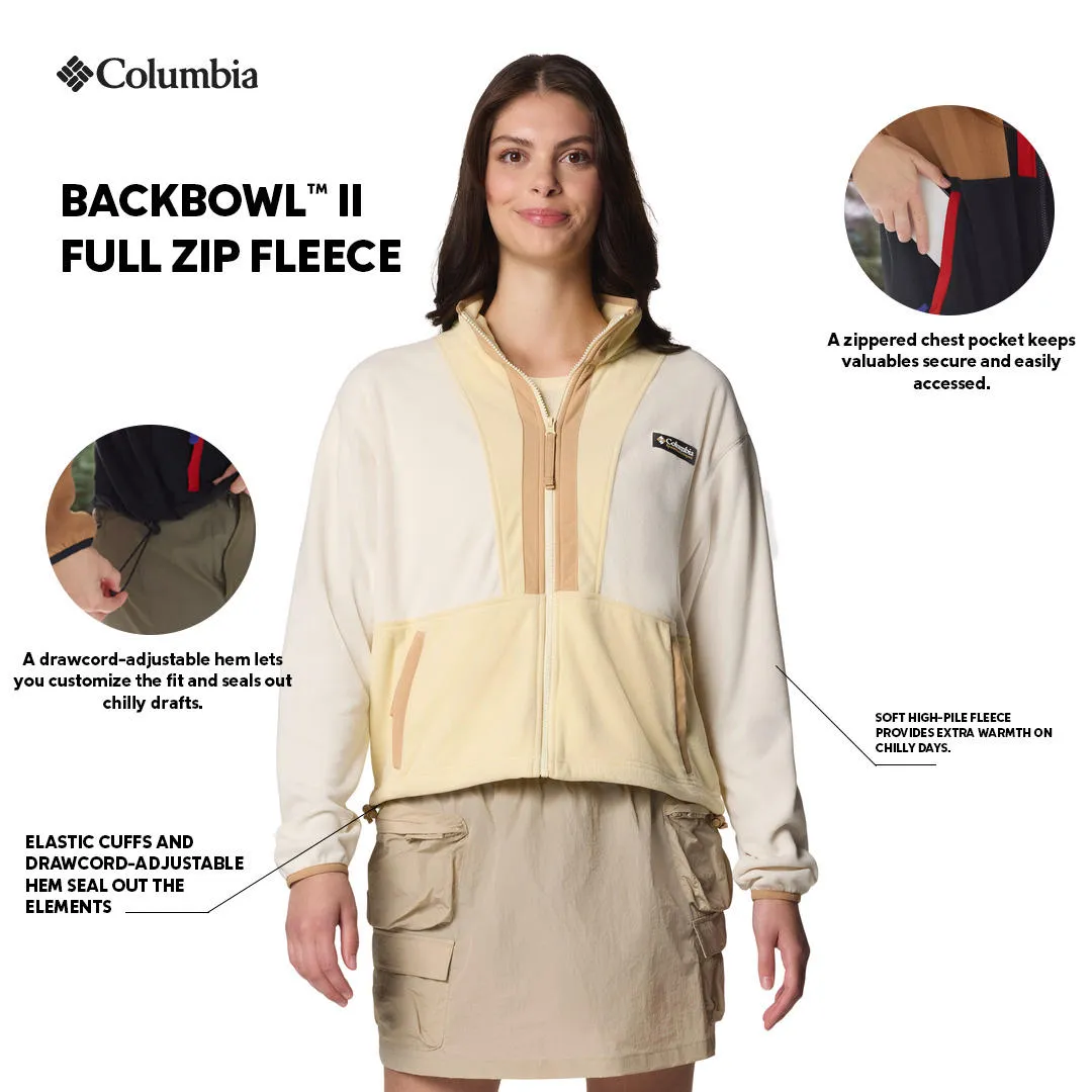 Mountain Ready Columbia Women White Backbowl II Full Zip Fleece