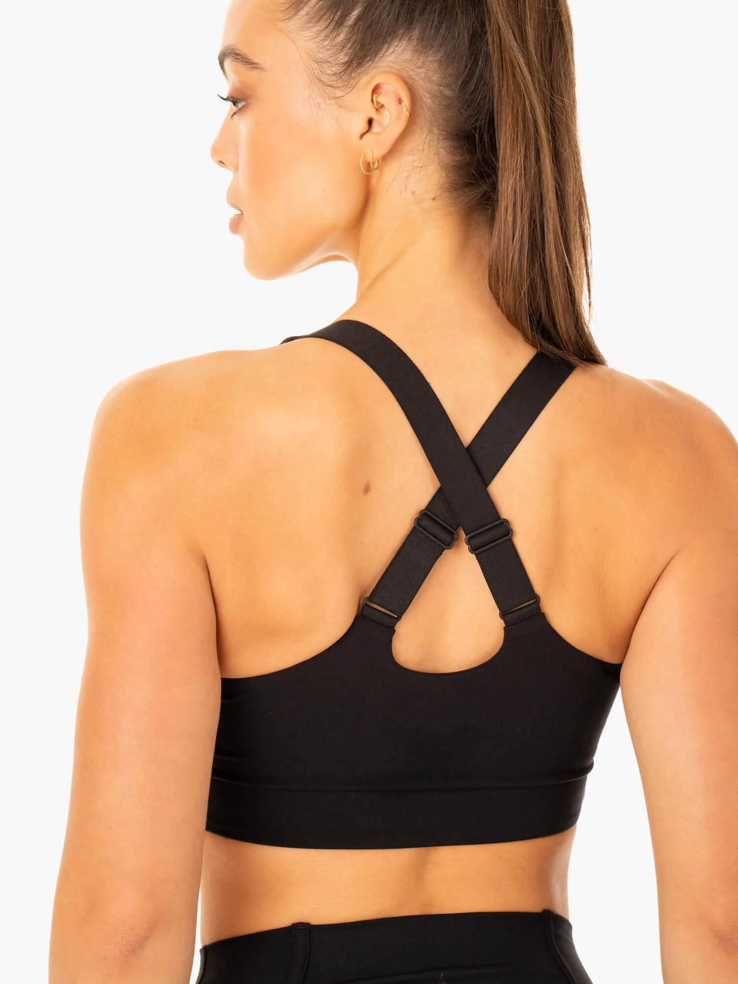 Halter neck Form Sports Bra - Black