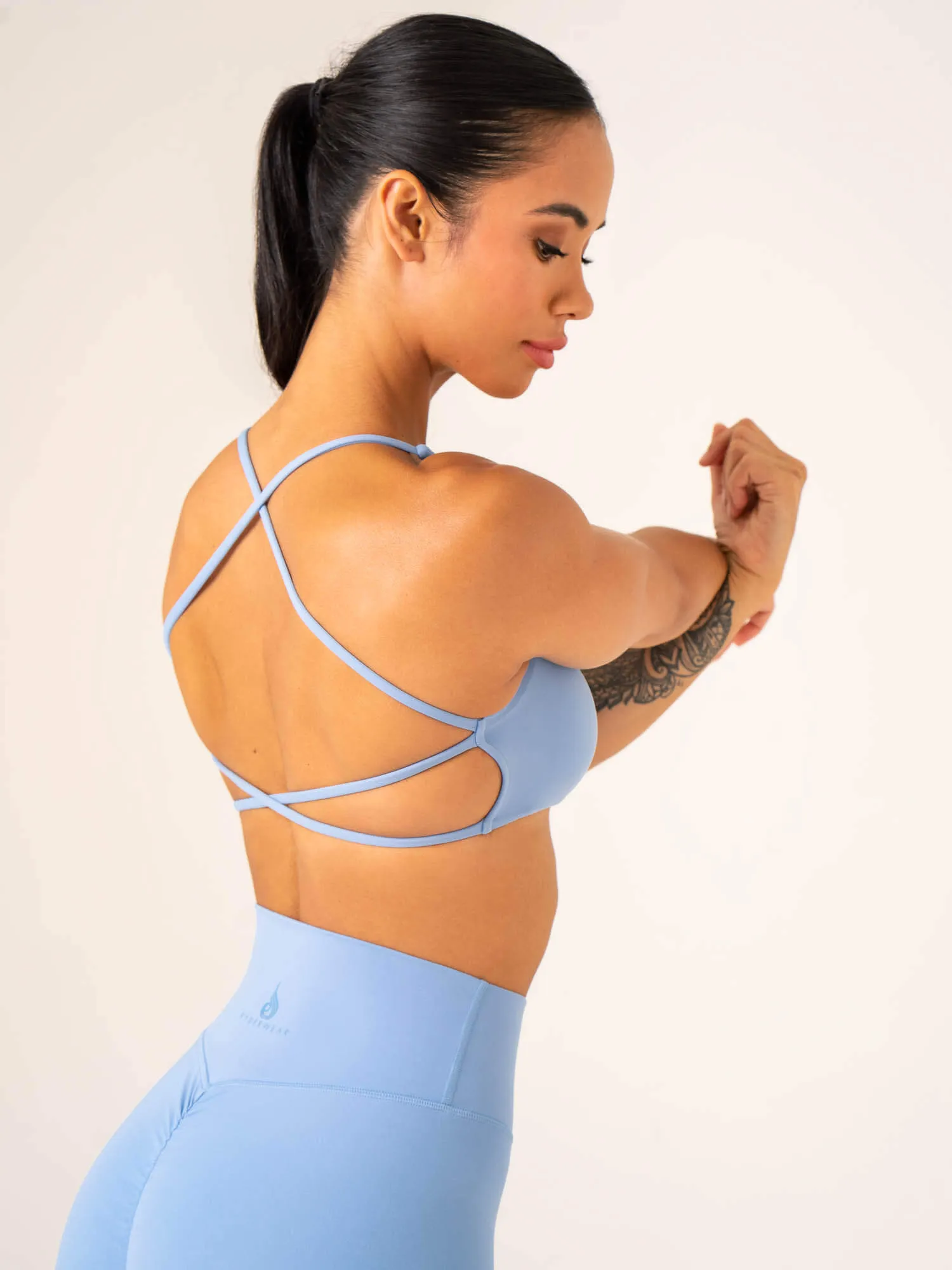 Soft Jersey Zipped NKD Embody Sports Crop - Blue