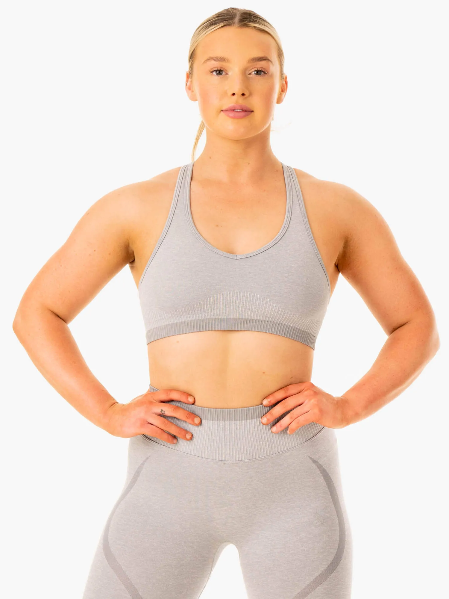 Excel Seamless Sports Bra - Grey Marl Organic