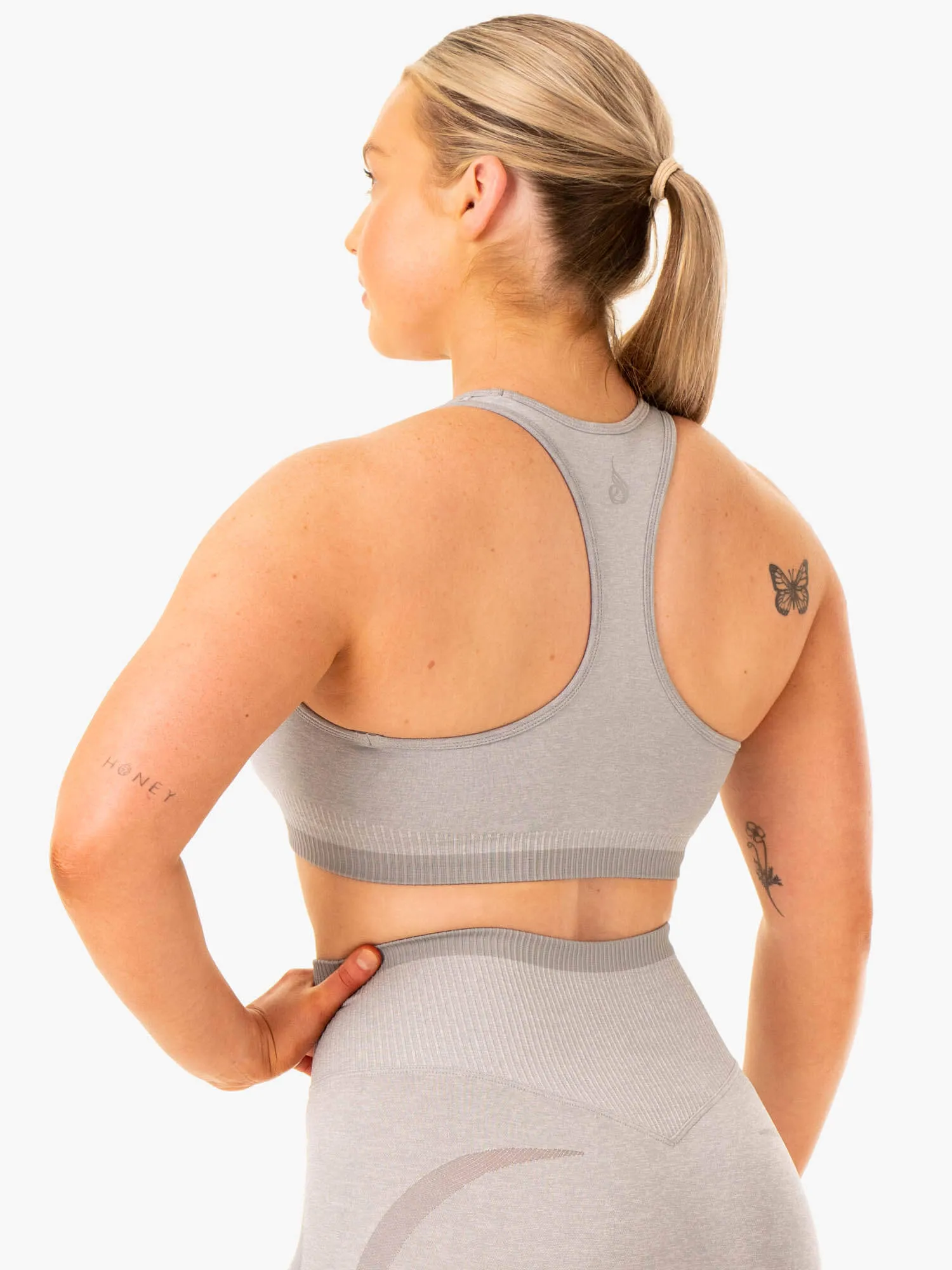 Low-quality Secure Closure Excel Seamless Sports Bra - Grey Marl