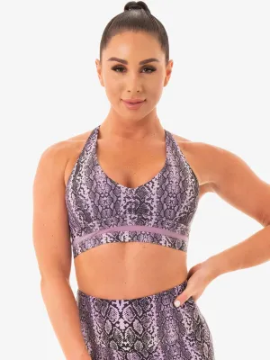 NEM X RW Sports Bra - Purple Snake Non-Restrictive Fit