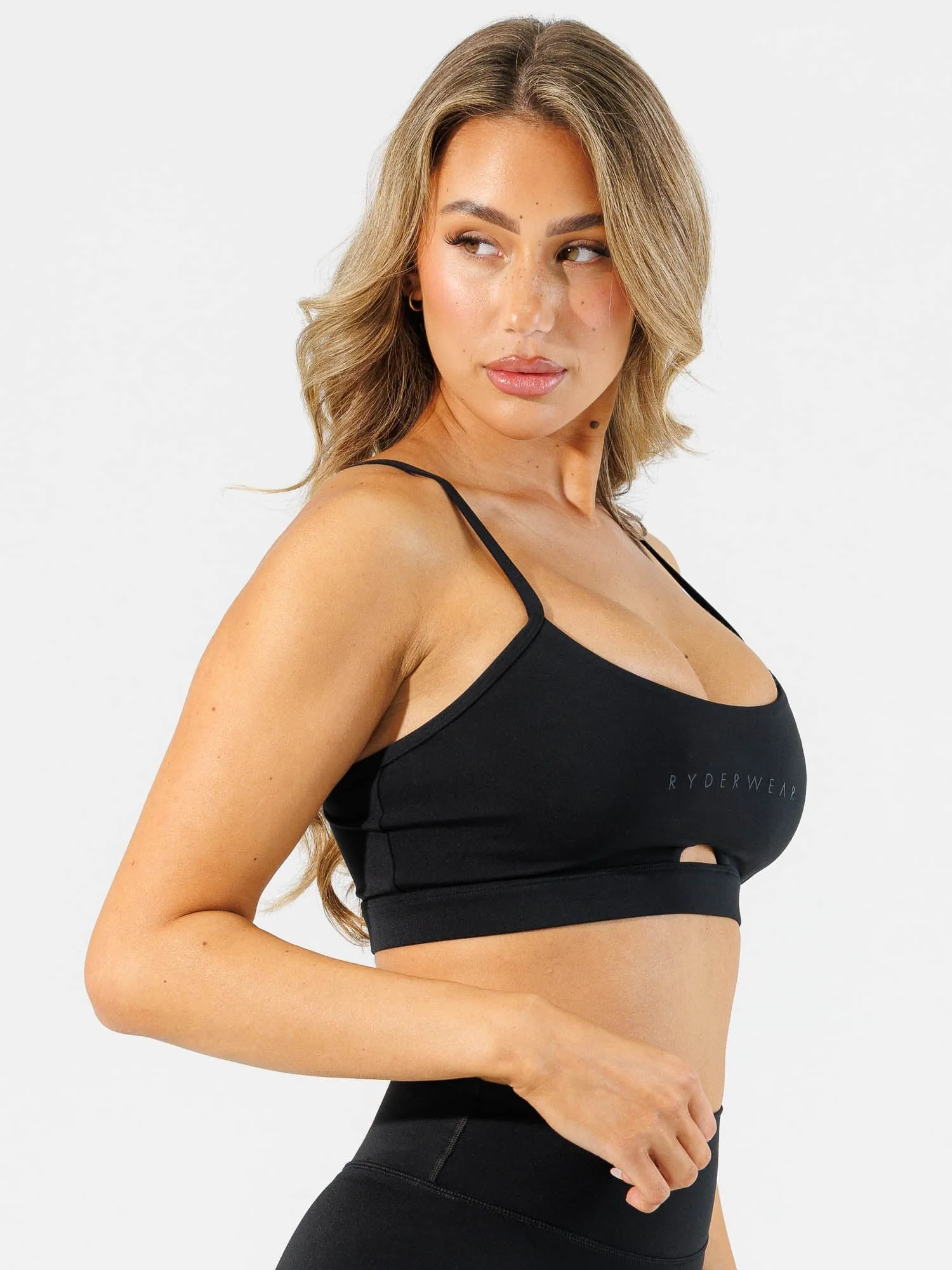 Embellished seams Adjustable NKD Staples Bra - Black