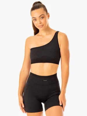 Excel Seamless One Shoulder Sports Bra - Black Marl Cardio workouts