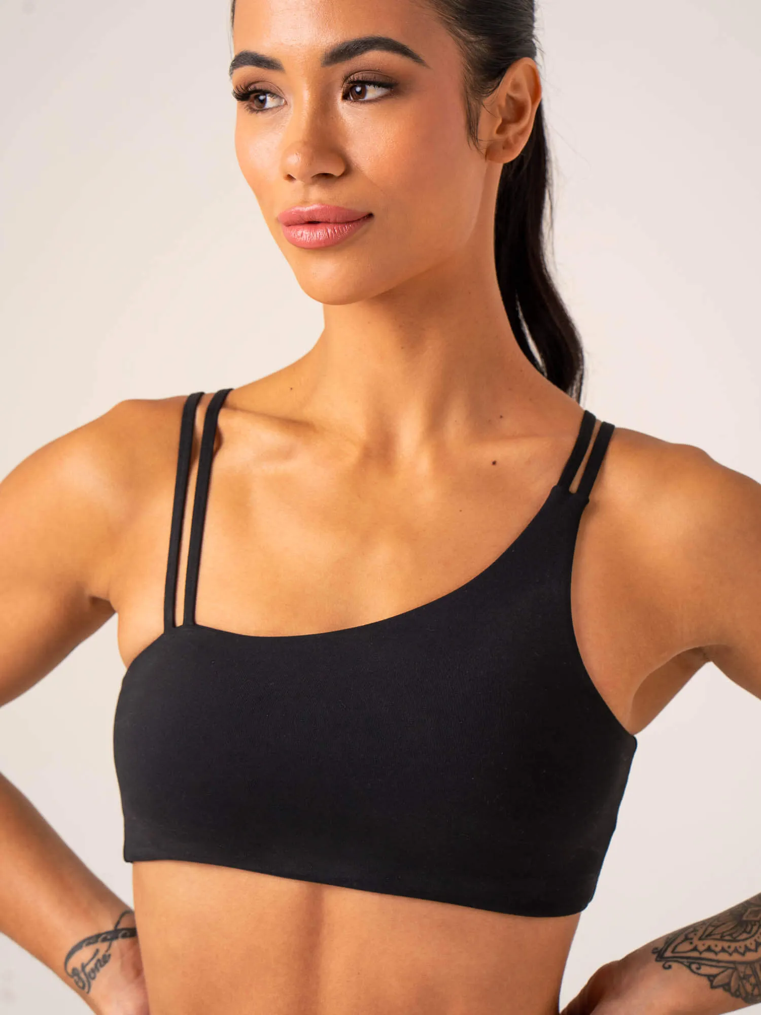 Unstoppable One Shoulder Sports Bra - Black Pre-workout preparation Comfortable Wear