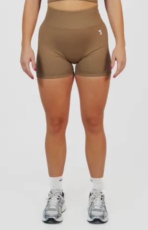 Form Seamless Scrunch Shorts - Cocoa Beige poolside fashion