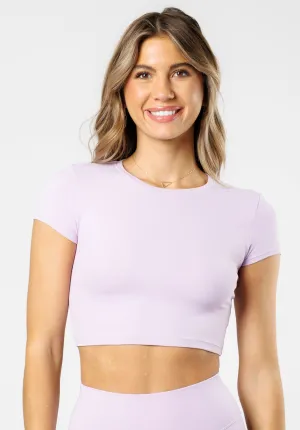RecStretch? Short Sleeve Crop Pastel Lilac Easy-Going Style