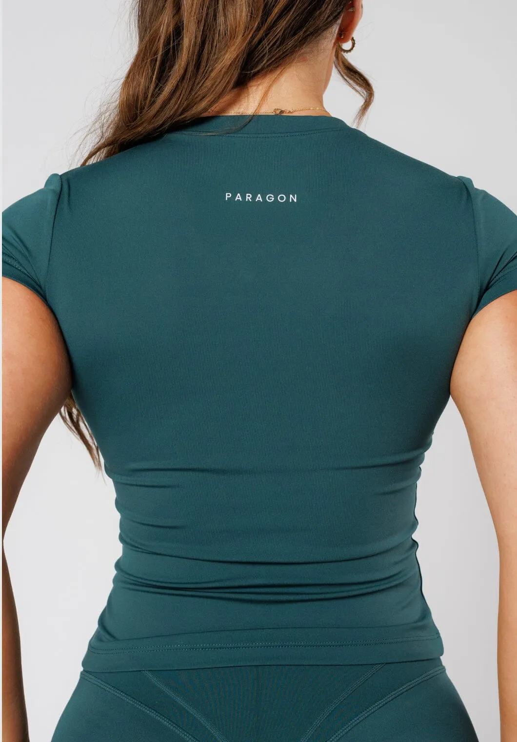 Soft Stretch Fit UV protection layer Reluna? Full Length Short Sleeve Top Ivy