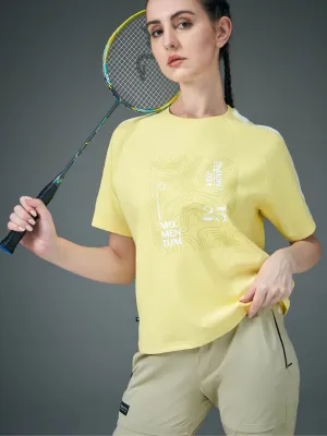 Women Printed Relaxed Fit Round Neck T-shirt with ELASTOPLUS Fashion-Forward Look hypoallergenic