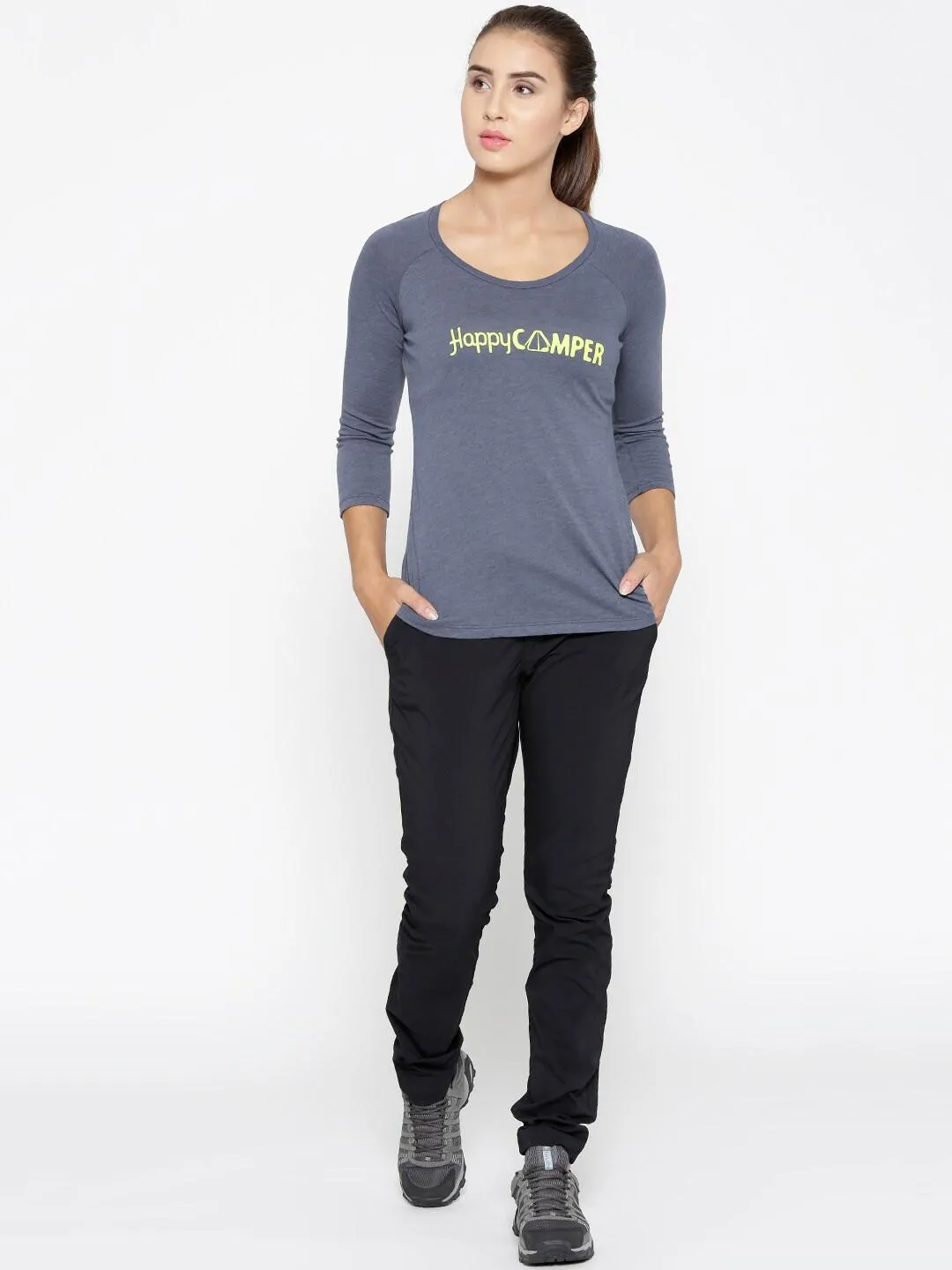 Perfect for Layering Casual Fit Columbia Women Purple Weekend Explorer 3/4 Tee
