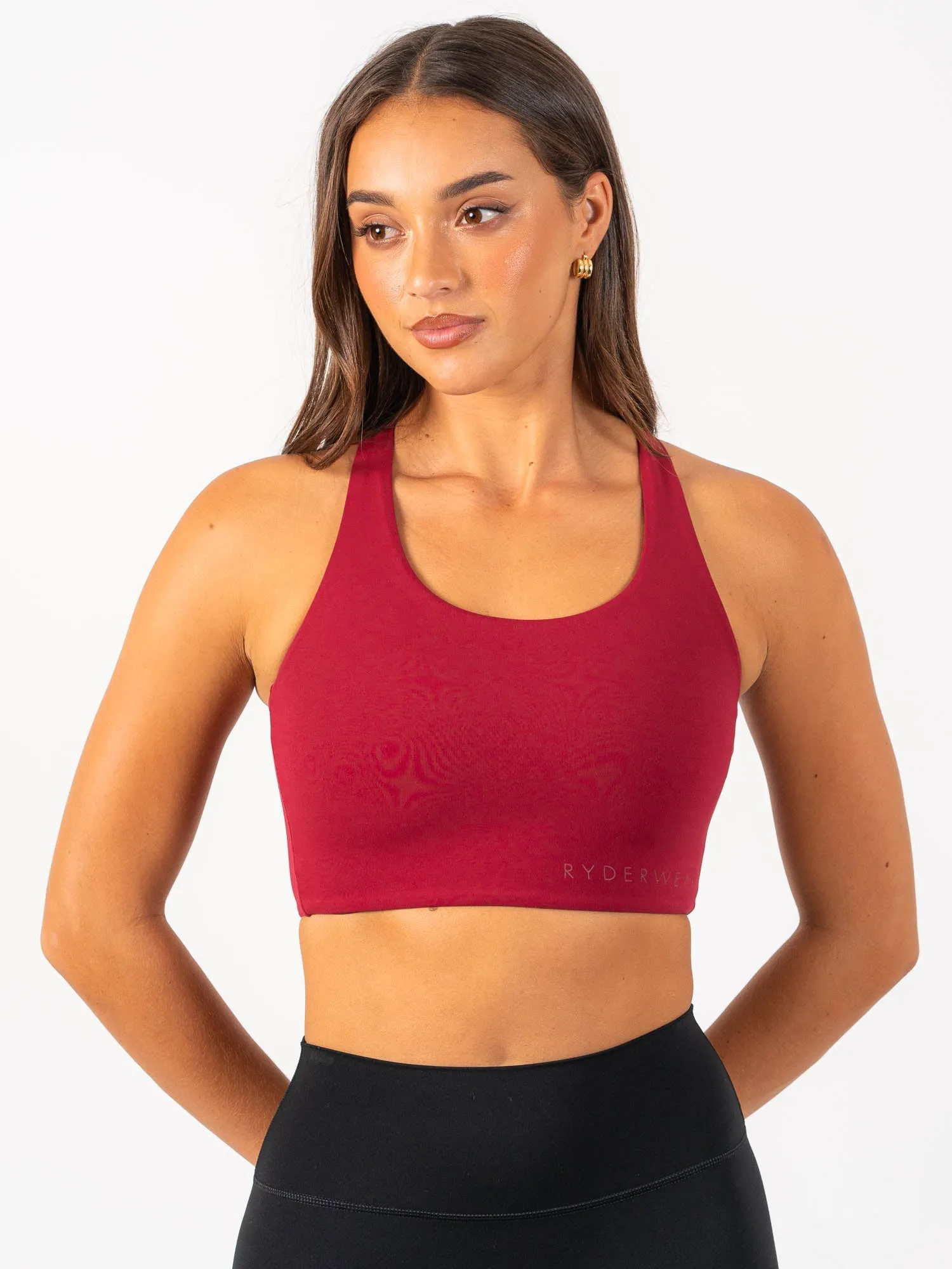 Scoop neck NKD Sports Bra - Berry Red