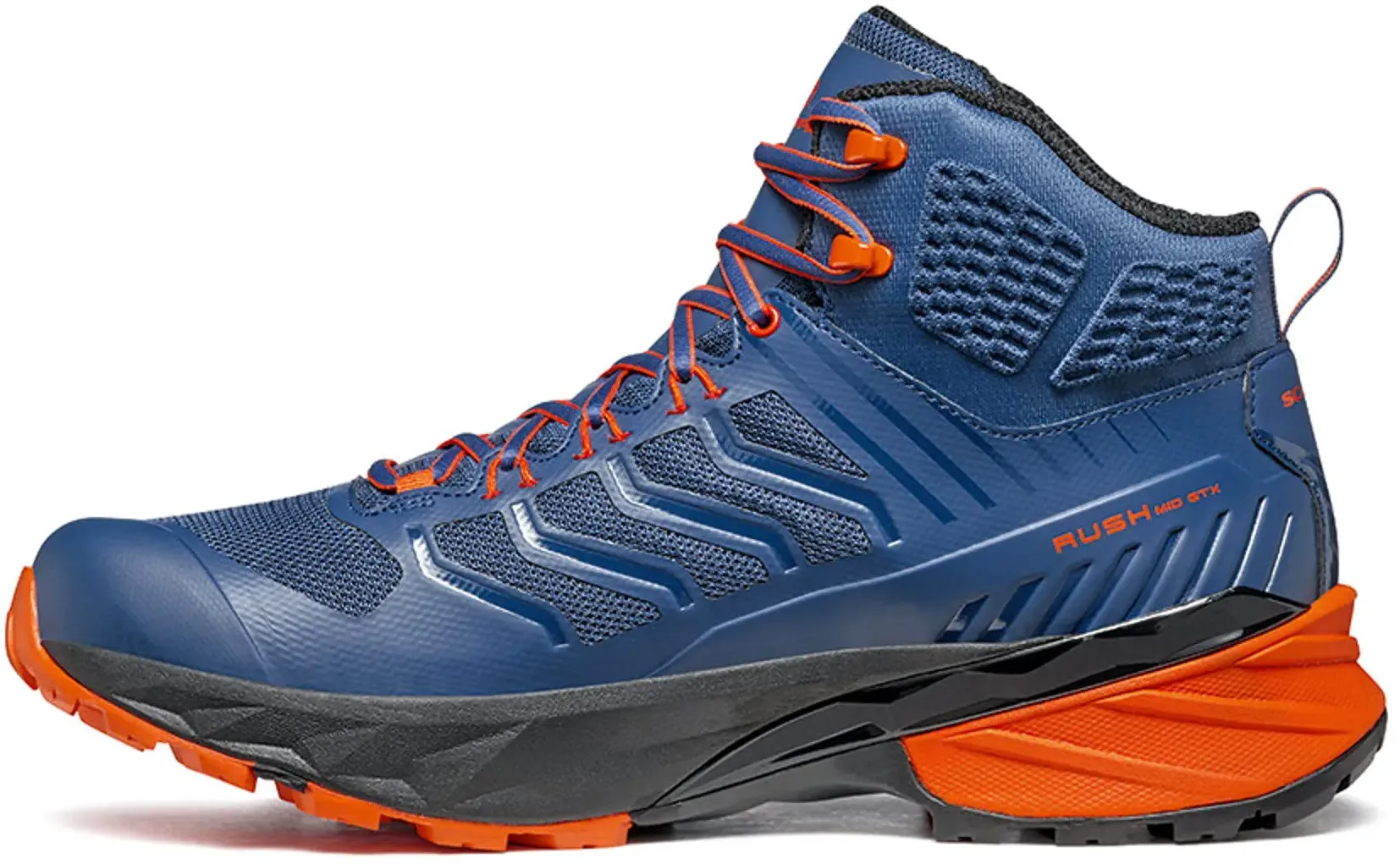 Quick Drying Airport Travel Gloss Mood Scarpa Rush Mid GORE-TEX Walking Boots - Blue