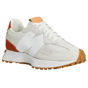 New Balance Women's 327 White/Brown Gaiter Compatible Collar