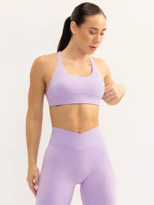 Cropped fit cyclists Activate Scoop Neck Sports Bra - Lavender