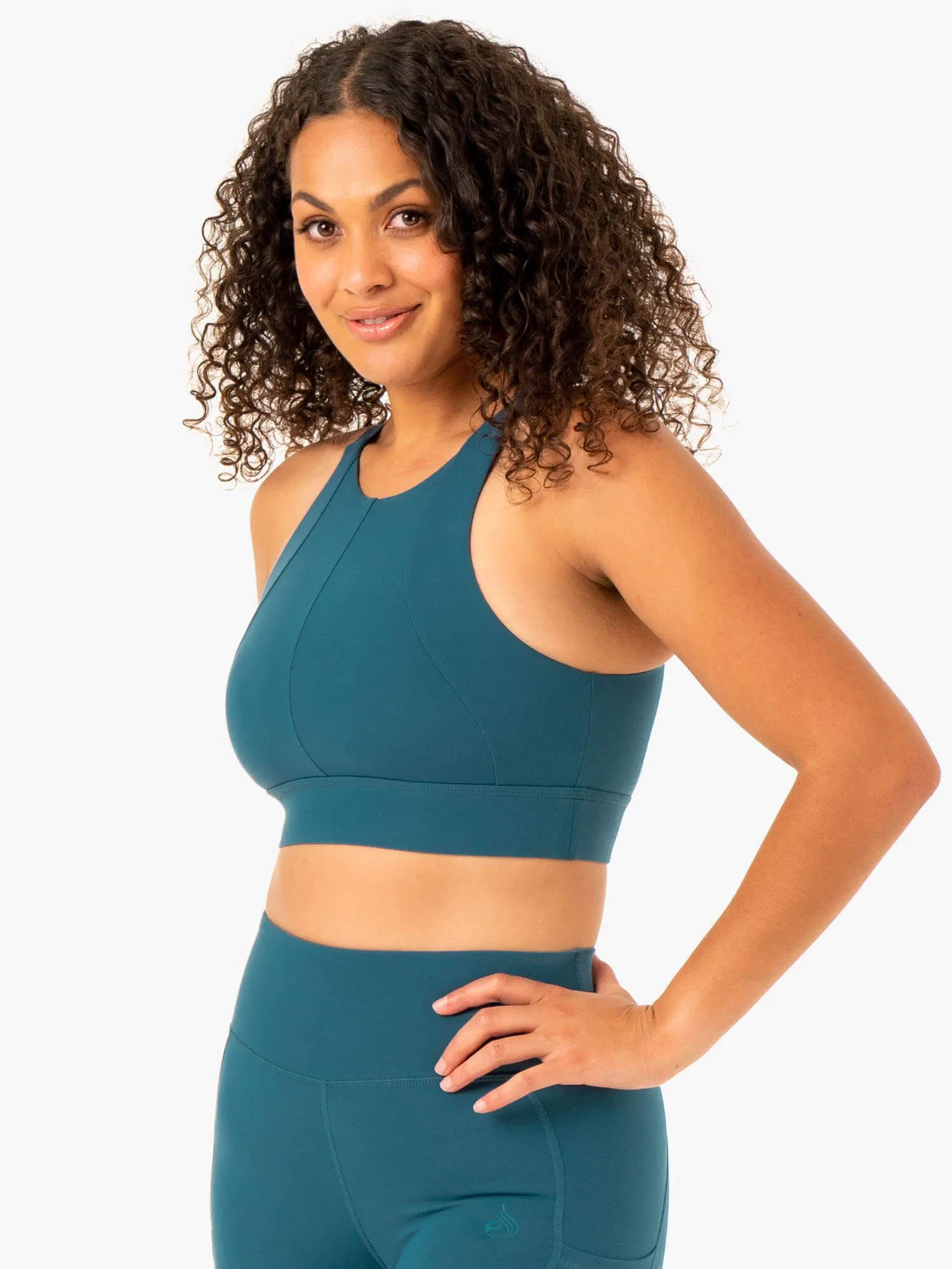 Reset High Impact Sports Bra - Teal White activewear Muscle Support Fit